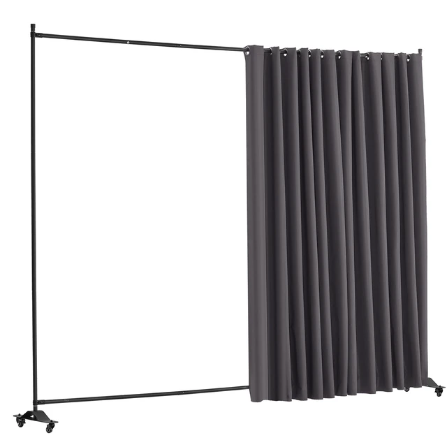 Alt view image 15 of 15 - VEVOR Room Divider, Portable Panel Room Divider with Wheels Curtain Divider Stand, Freestanding Room Divider Privacy Screen for Office, Bedroom, Dining Room, Study