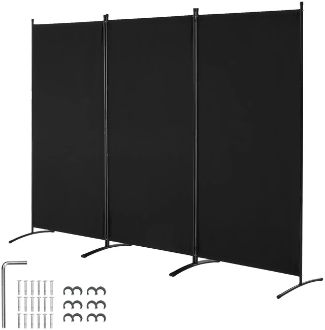 Alt view image 15 of 15 - VEVOR Room Divider, 3 Panel Room Divider, Folding Privacy Screen and Portable Partition Divider for Room Separation, Freestanding Room Partitions for Office, Bedroom, Living Room, Black