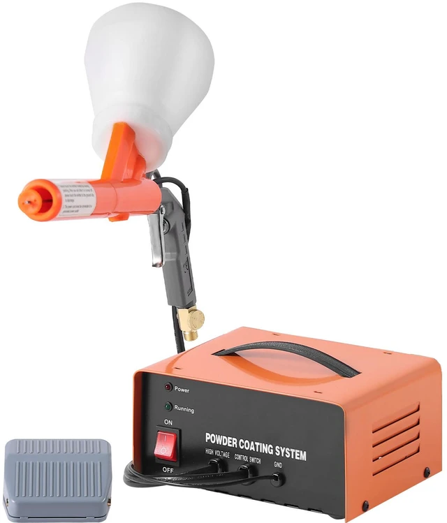 Alt view image 8 of 8 - VEVOR Powder Coating System, 50KV Electrostatic Output Powder Coating Kit with Foot Switch, Spray Gun, Nozzles and Powder Cups, Powder Coating Equipment for Home DIY and Commercial Production