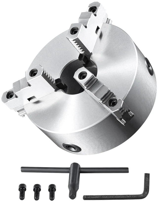 Alt view image 12 of 12 - 3-Jaw Lathe Chuck, 8'', Self-Centering Lathe Chuck, 0.16-8 in/4-200 mm Clamping Range with T-key Fixing Screws Hexagon Wrench, for Lathe 3D Printer Machining Center Milling Drilling Machine