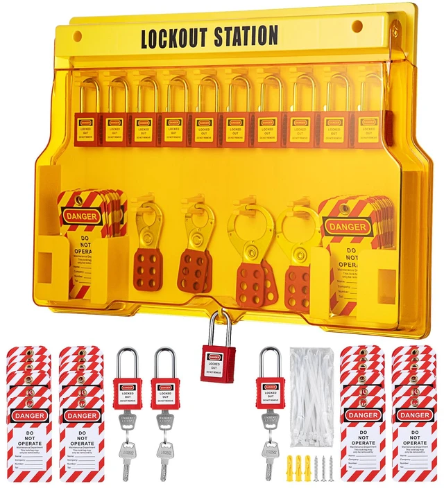 Alt view image 8 of 8 - VEVOR 58 PCS Lockout Tagout Kits, Electrical Safety Loto Kit Includes Padlocks, Lockout Station, Hasp, Tags & Zip Ties, Lockout Tagout Safety Tools for Industrial, Electric Power, Machinery