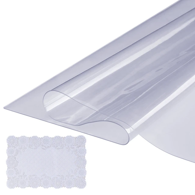 Alt view image 15 of 15 - Clear Table Cover Protector, 36" x 72" Rectangle Table Cover, 1.5 mm Thick PVC Plastic Tablecloth, Waterproof Desktop Protector for Writing Desk, Coffee Table, Dining Room Table