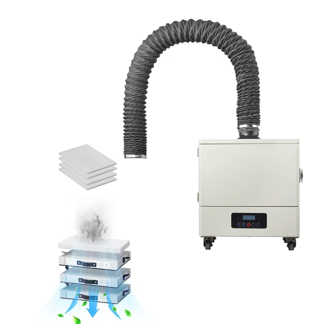 Alt view image 15 of 15 - Solder Fume Extractor, 459 m³/h Strong Suction Soldering Smoke Absorber with 280W Brushless Motor, 4-Stage Filters, 10-Speed & Remote Control Smoke Purifier for Soldering, Engraving, DIY Welding