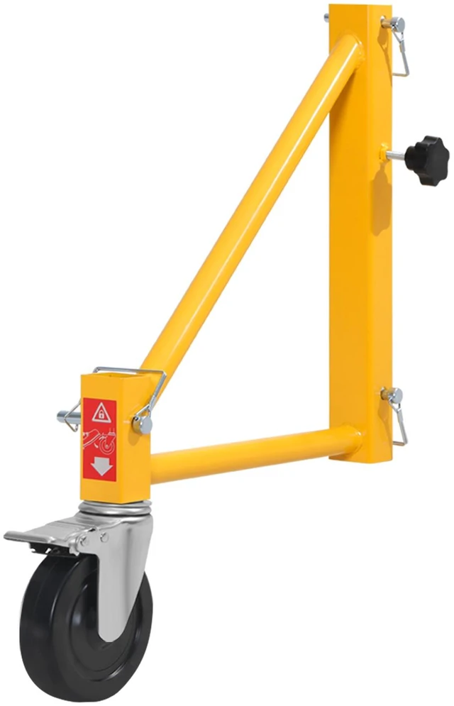 Alt view image 8 of 8 - 4-Pack Scaffold Outriggers, 1000 lbs Total Load Capacity Baker-Style Scaffolding Accessory with Swivel Casters, Carbon Steel Scaffold Wheel System with Rust Proof Galvanized Surface, Yellow