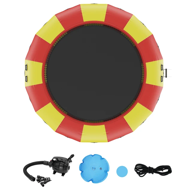 Alt view image 8 of 8 - VEVOR Inflatable Water Bouncer, 17ft Recreational Water Trampoline, Portable Bounce Swim Platform with 5-Step Ladder & Electric Air Pump, Kids Adults Floating Rebounder for Pool, Lake, Water Sports