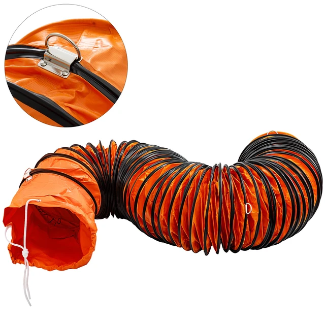 Alt view image 8 of 8 - Ducting Hose, 25ft PVC Flexible HVAC Duct Hosing for 10 Inch Utility Blower Exhaust Fan
