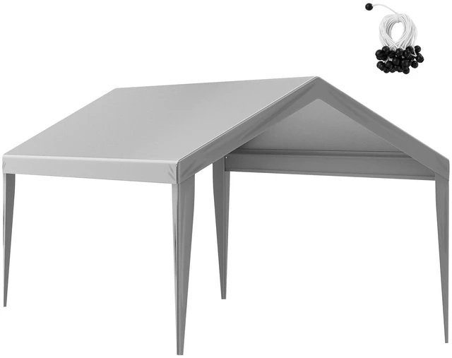 Alt view image 8 of 8 - Carport Replacement Canopy Cover 10 x 20 ft, Garage Top Tent Shelter Tarp Heavy-Duty Waterproof & UV Protected, Easy Installation with Ball Bungees,Grey (Only Top Cover, Frame Not Include)