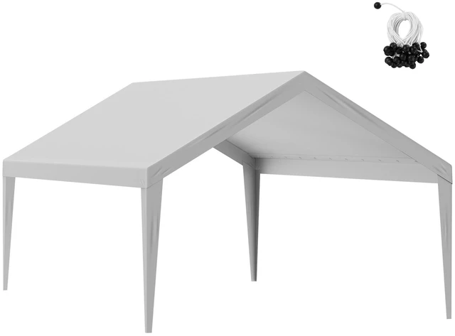 Alt view image 15 of 15 - VEVOR Carport Replacement Canopy Cover 13 x 20 ft, Garage Top Tent Shelter Tarp Heavy-Duty Waterproof & UV Protected, Easy Installation with Ball Bungees,Grey (Only Top Cover, Frame Not Include)