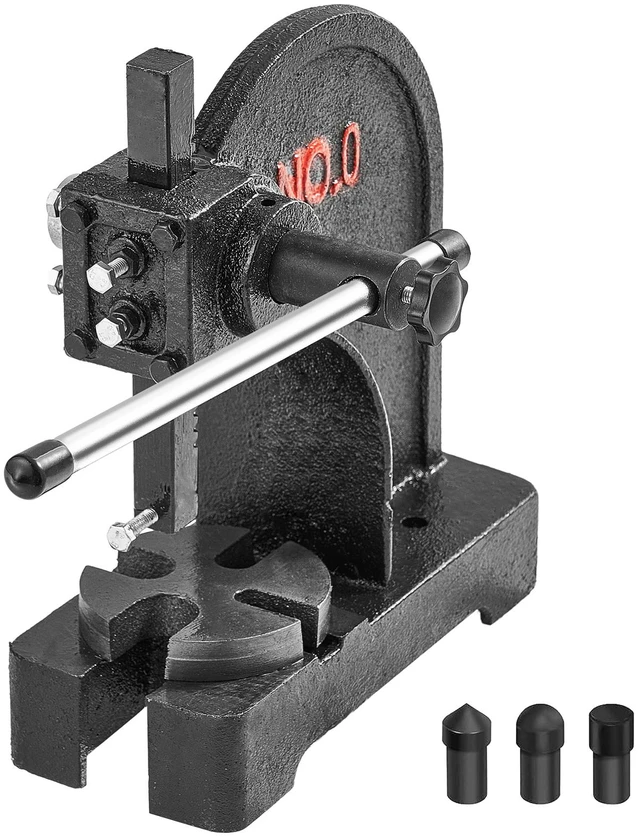 Alt view image 9 of 9 - Arbor Press, 0.5 Ton Manual Arbor Press, 4.6" Maximum Height, Cast Iron Heavy-duty Manual Desktop Arbor Press, Precision Hand Press for Stamping, Bending, Stretching, Forming