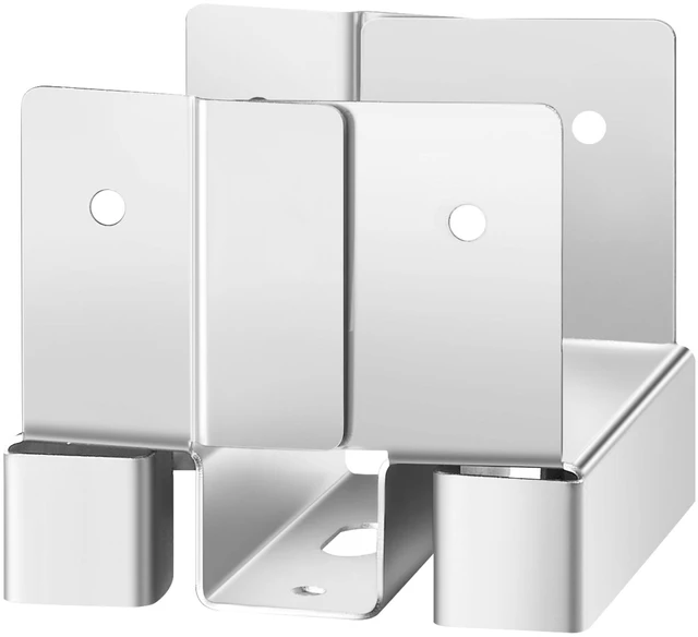 Alt view image 15 of 15 - 4x4 Post Base 10 Pcs, Inner Size 3.53x3.56inch/89.6x90.5mm Concrete Post Anchor, Heavy-Duty Zinc-Plated Carbon Steel Posts Brackets with 1 Inch Standoff Elevation, for Concrete Pergolas Patios