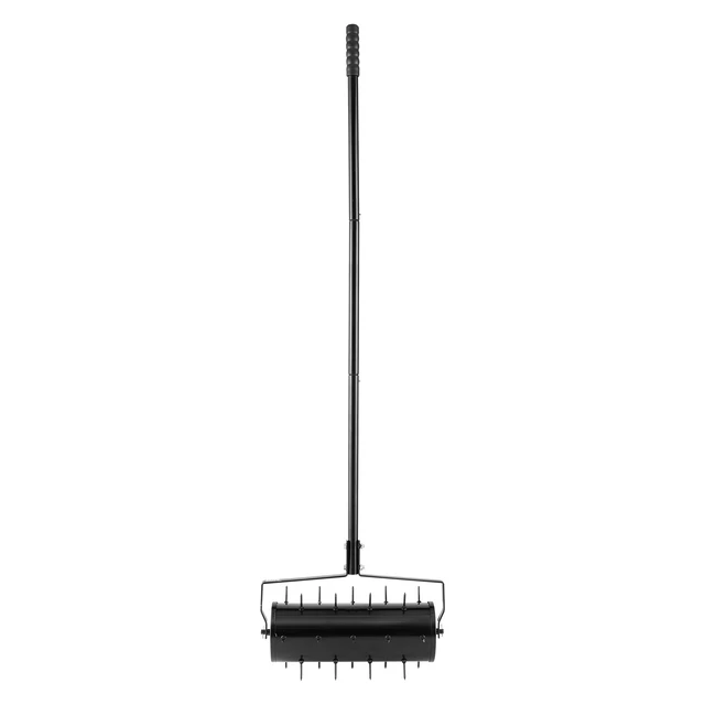 Alt view image 8 of 8 - Rolling Lawn Aerator, 18-inch Heavy-Duty Manual Rolling Aerator Lawn with Detachable Handle and 27 Iron Spikes, Rolling Lawn Aeration Tool for Garden Patio Yard Compacted Soils and Lawns, Black