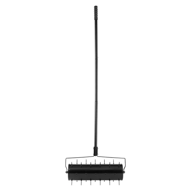 Alt view image 8 of 8 - Rolling Lawn Aerator, 21-inch Heavy-Duty Manual Rolling Aerator Lawn with Detachable Handle and 33 Iron Spikes, Rolling Lawn Aeration Tool for Garden Patio Yard Compacted Soils and Lawns, Black