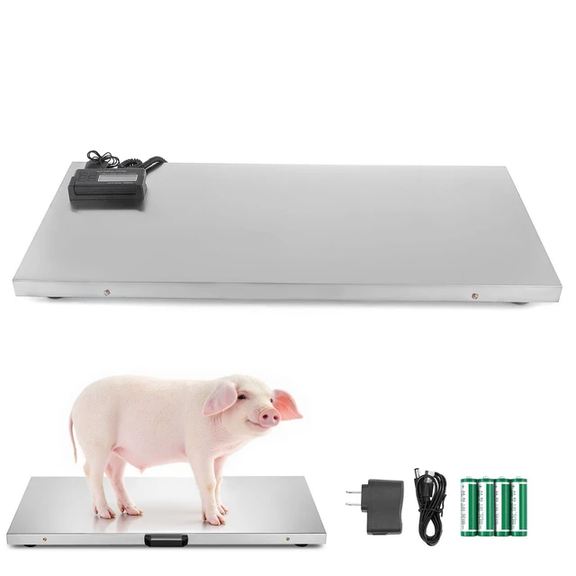 Alt view image 8 of 8 - Livestock Scale 700LBS, Dog Scales Large Platform 40.6x20.9Inch Stainless Steel Vet Scale Industrial Floor Scale Large Animal Scale Pig Scale Goat Weight Scale Pet Digital Scale