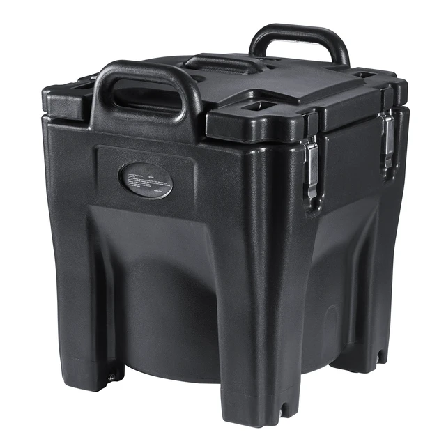 Alt view image 8 of 8 - VEVOR Insulated Food Carrier, 32Qt Capacity, Stackable Catering Hot Box w/Stainless Steel Barrel, Top Load LLDPE Food Warmer w/Integral Handles Buckles Stationary Base, for Restaurant Canteen, Black