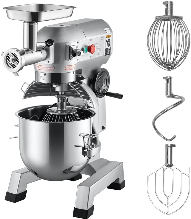 Alt view image 9 of 9 - Commercial Stand Mixer, 20Qt Stainless Steel Bowl, 1100W 2 in 1 Multifunctional Electric Food Mixer with Meat Grinder & 3 Speeds, Dough Hook Whisk Beater Included, Perfect for Bakery Pizzeria