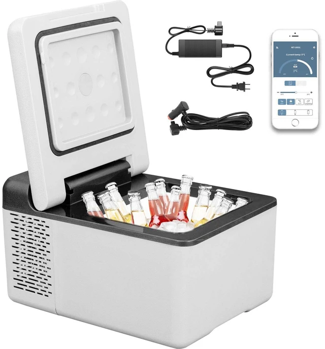 Alt view image 8 of 8 - 12 Volt Refrigerator 10 Qt, Portable Mini Freezer (-4~68) with APP Control Car Compressor Fridge Cooler 12V/24V DC and 110-220V AC For Camping, Road Trip, Travel, Outdoor and Home