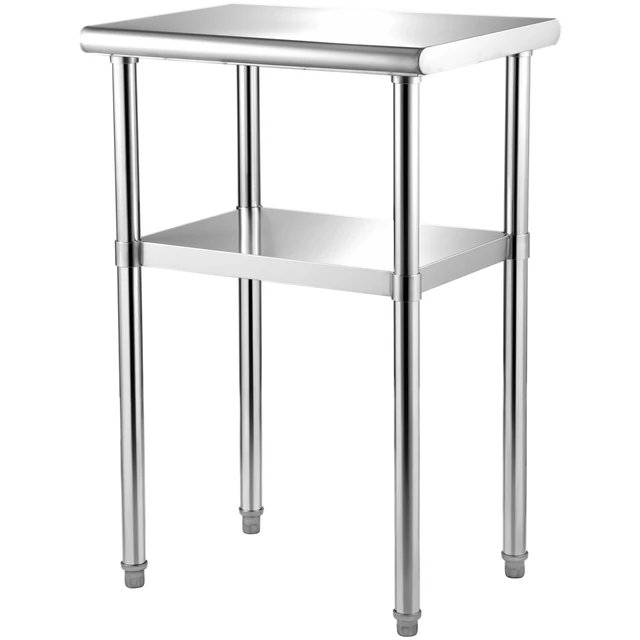 Alt view image 8 of 8 - Stainless Steel Prep Table, 24 x 18 x 36 Inch, 600lbs Load Capacity Heavy Duty Metal Worktable with Adjustable Undershelf & Feet, Commercial Workstation for Kitchen Restaurant Garage Backyard