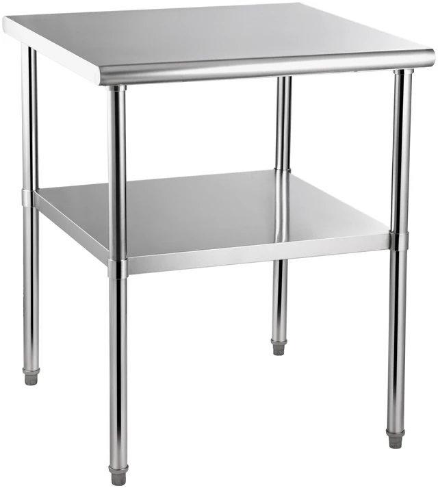 Alt view image 8 of 8 - Stainless Steel Prep Table, 30 x 30 x 36 Inch, 800lbs Load Capacity Heavy Duty Metal Worktable with Adjustable Undershelf & Feet, Commercial Workstation for Kitchen Garage Restaurant Backyard