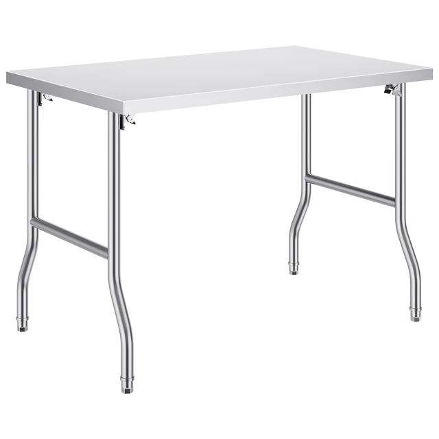 Alt view image 8 of 8 - Folding Commercial Prep Table, 48 x 30 Inch Commercial Worktable Workstation, Heavy-duty Stainless Steel Folding Table with 300 lbs Load, Kitchen Work Table, for Home Kitchen Restaurant Garage