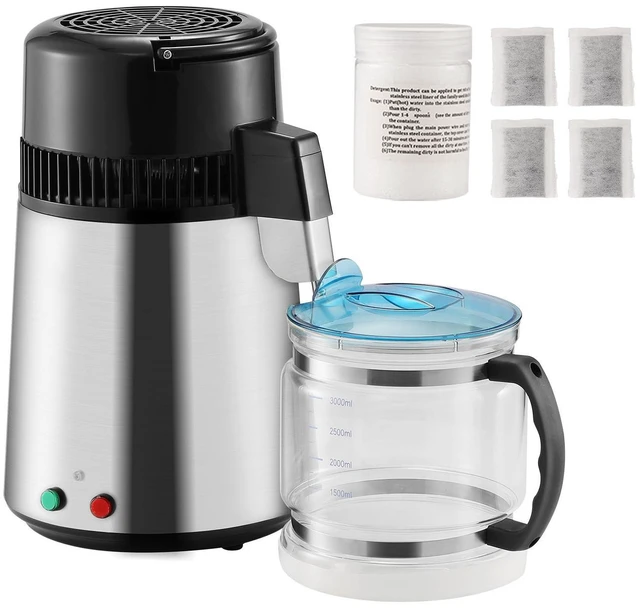 Alt view image 8 of 8 - Water Distiller, 4L 1.05 Gallon Pure Water Purifier Filter For Home Countertop, 750W Distilled Water Maker, Stainless Steel Interior Distiller Water Making Machine to Make Clean Water, Silvery