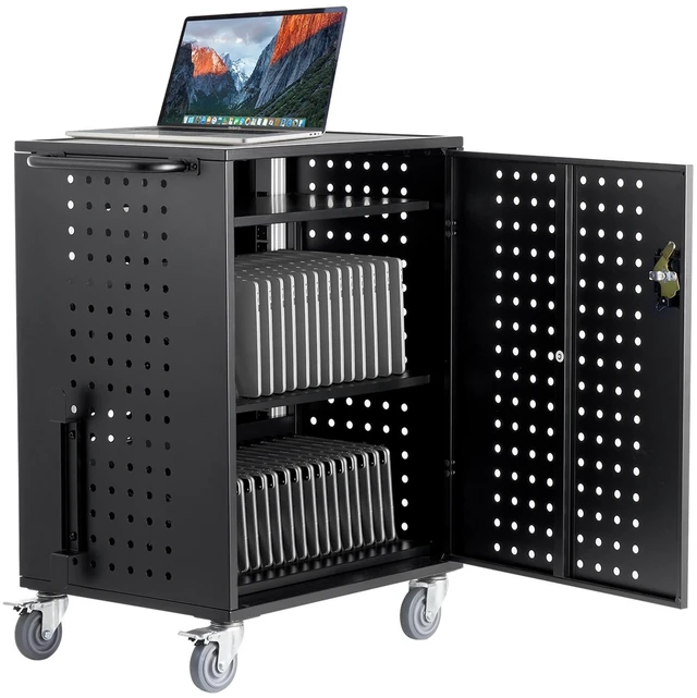 Alt view image 8 of 8 - VEVOR Charging Cart, 36 Device Mobile Charging Station, Up to 15.6 in Screen Size, Office and Classroom Mobile Charging Cart, for Chromebook, Tablet and Laptop