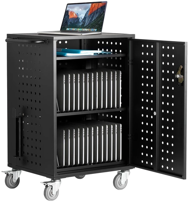 Alt view image 8 of 8 - VEVOR Charging Cart, 32 Device Mobile Charging Station, Up to 15.6 in Screen Size, Office and Classroom Mobile Charging Cart, for Chromebook, Tablet and Laptop