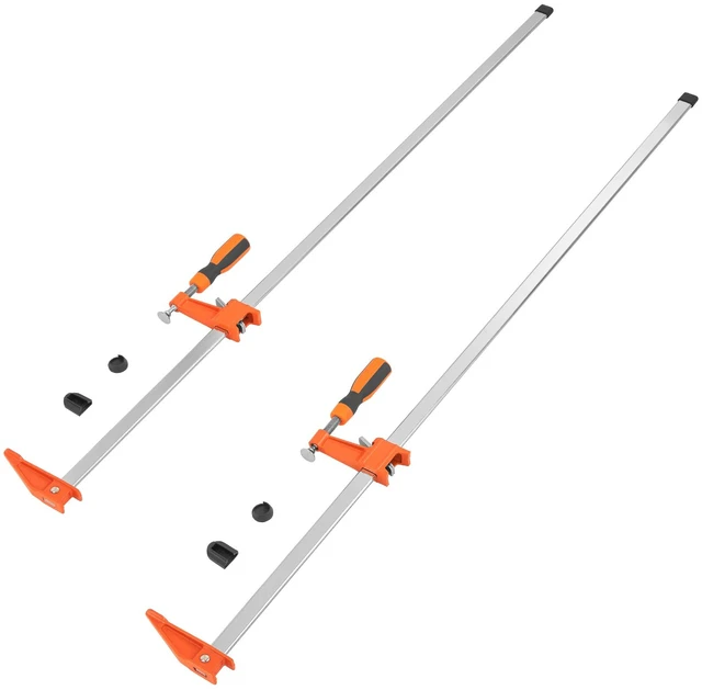 Alt view image 16 of 16 - Bar Clamps for Woodworking, 2-Pack 36" Clamp, Quick-Change F Clamp with 600 lbs Load Limit, 2.5" Throat Depth, Cast Iron and Carbon Steel, Wood Clamps for Woodworking Metal Working