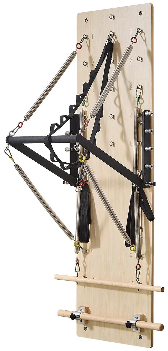 Alt view image 8 of 8 - VEVOR Wall Mounted Pilates Reformer Machine, Maple Wood Pilates Springboard, Exercise Equipment with Resistance Springs, Yoga Fitness Trainer, Suitable for Flexibility Balance, Home Gym Studio Workout