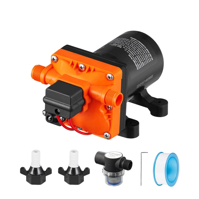 Alt view image 16 of 16 - Water Diaphragm Pump, 12V DC, 3.5 GPM Flow, 55 PSI Rated Pressure (40-80 PSI Adjustable), 1/2" MNPT Self Priming Sprayer Pump with Pressure Switch for RV Camper Marine Boat Lawn, FCC Certified