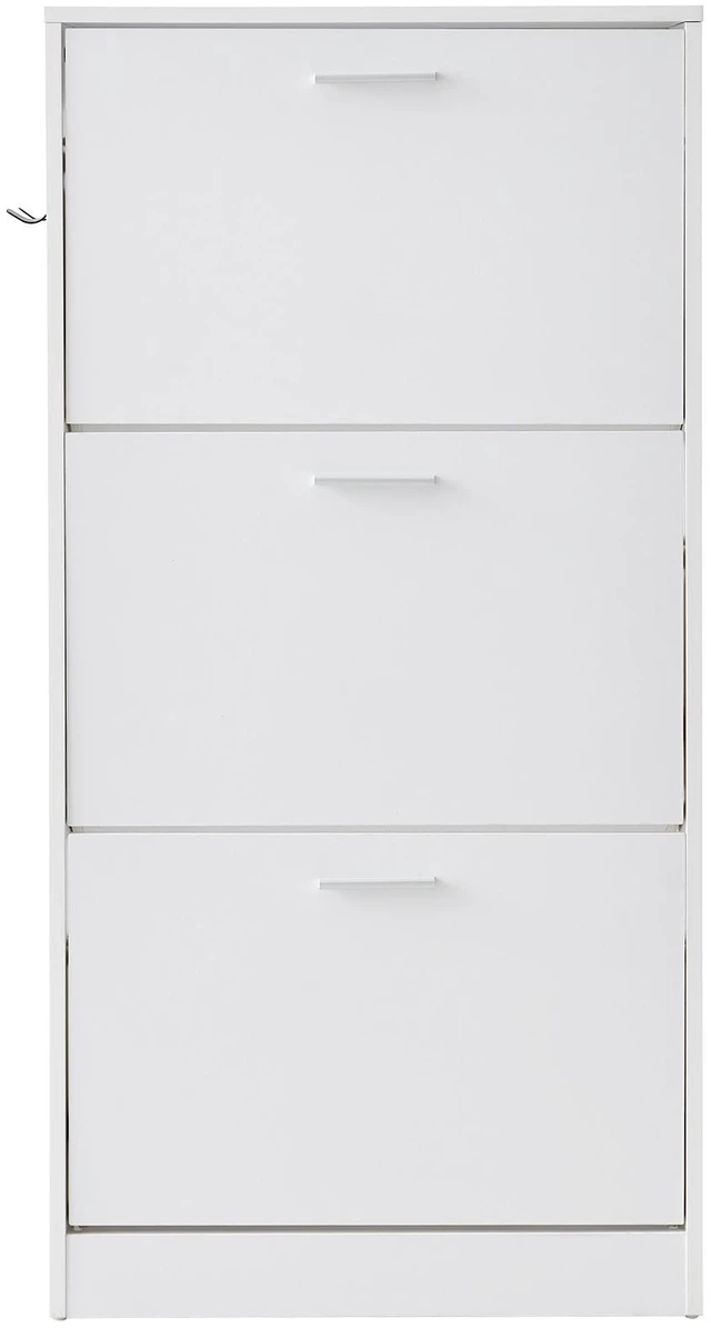 Alt view image 15 of 15 - Shoe Cabinet with 3 Flip Drawers, Shoe Storage Cabinet for Entryway, Free Standing Shoe Storage Organizer with Side Hooks for Heels, Boots, Slippers in Hallway, Living Room