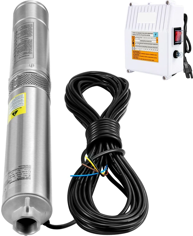 Alt view image 8 of 8 - Deep Well Submersible Pump, 3HP 230V/60Hz, 37GPM 640 ft Head, with 33 ft Cord & External Control Box, 4 inch Stainless Steel Water Pumps for Industrial, Irrigation and Home Use, IP68 Waterproof