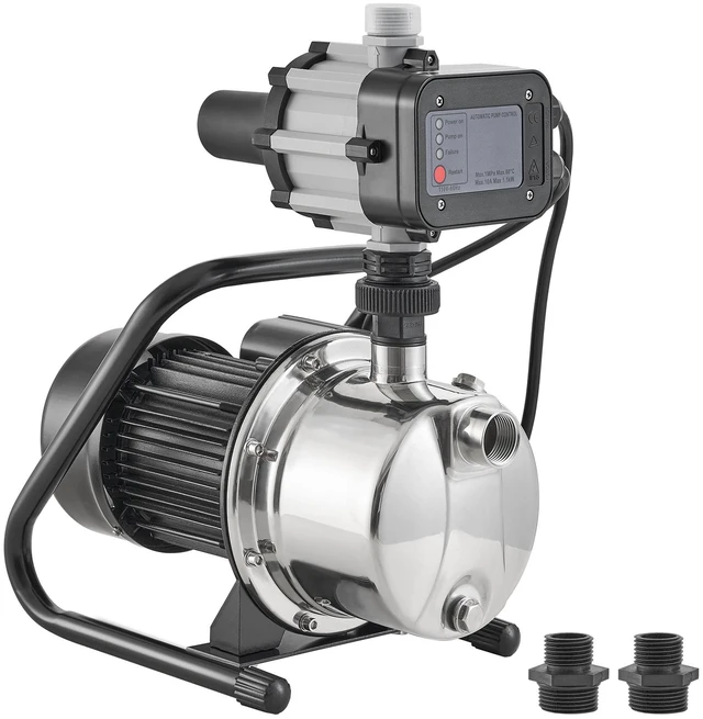 Alt view image 16 of 16 - Shallow Well Pump, 1HP 115V, 1200 GPH 145 ft Head, Portable Stainless Steel Sprinkler Booster Jet Pumps with Automatic Controller for Garden Lawn Irrigation system, Water Transfer