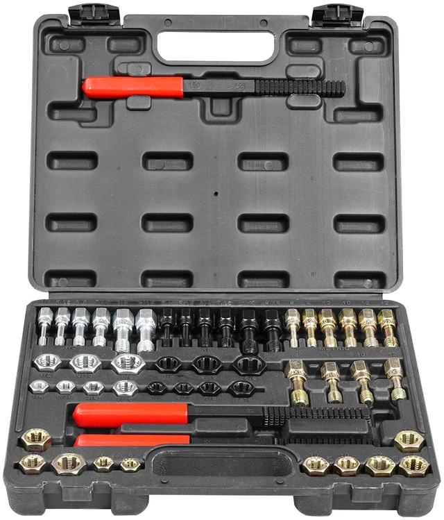 Alt view image 16 of 16 - 49-Piece Thread Chaser Set, UNC UNF and Metric Thread Restorer Tool, Rethreading Tool Kit with 22 Taps 24 Dies 3 Thread Files Storage Case, Heat Treated Steel, for Mechanics DIY Enthusiasts