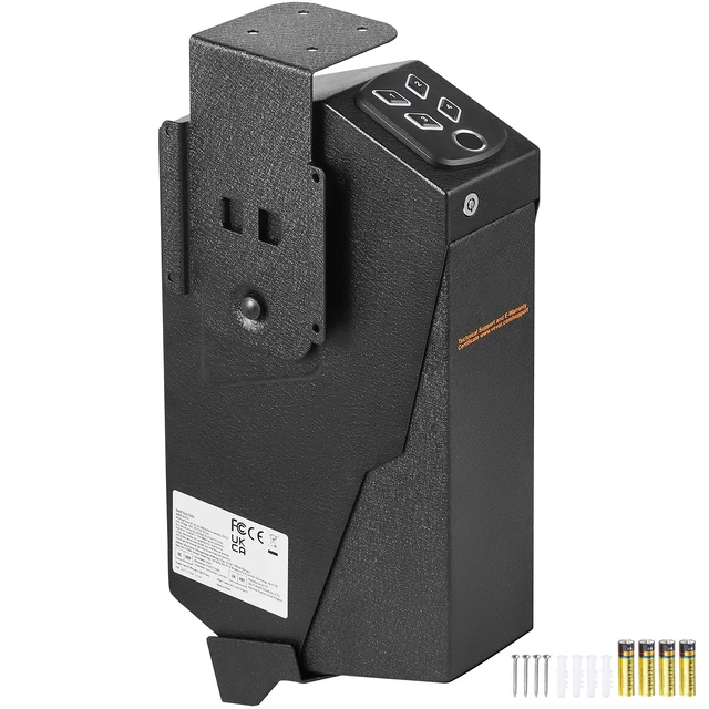 Alt view image 8 of 8 - Mounted Gun Safe for Pistols, Biometric Gun Safe with Three Quick Access Ways of Fingerprints, Passwords and Keys, Handgun Safe for 1 Pistol for Home, Bedside, Nightstand, Wall