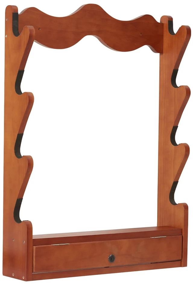Alt view image 15 of 15 - VEVOR Gun Rack, Wood Gun Rack Wall Mount, Gun Display Rack holds 4 Rifles, Shotguns, 132 lb Heavy Duty Wall Storage Display Rifle Rack with Soft Padding