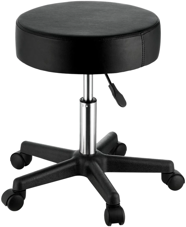Alt view image 8 of 8 - Rolling Stools with Wheels, 400 LBS Weight Capacity Adjustable Height Stool with Ultra-Thick Seat Cushion, Swivel Stools Chair for Salon, Bar, Home, Office, Tatoo, Medical, Massage, Black