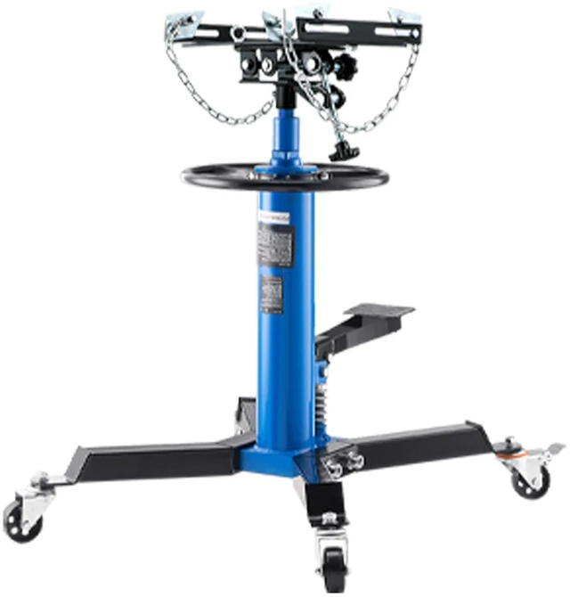 Alt view image 12 of 12 - VEVOR Transmission Jack,1/2Ton/1100lbs Capacity Hydraulic Telescopic Transmission Jack, 2-Stage Floor Jack Stand with Foot Pedal, 360 Swivel Wheel, Garage/Shop Lift Hoist, Blue