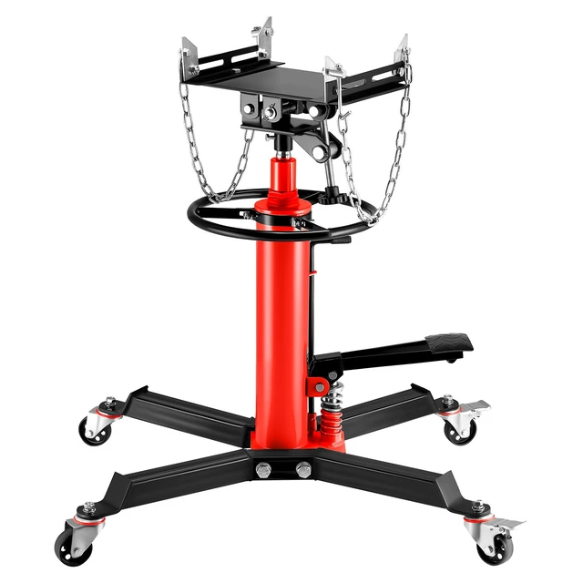 Alt view image 16 of 16 - VEVOR Transmission Jack,3/5 Ton/1322 lbs Capacity Hydraulic Telescopic Transmission Jack, 2-Stage Floor Jack Stand with Foot Pedal, 360 Swivel Wheel, Garage/Shop Lift Hoist, Red