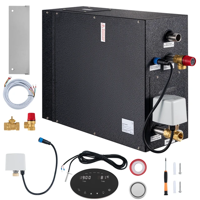 Alt view image 11 of 11 - Steam Shower Generator, 10.5 kW, Segmented Heating & Temperature Customization & 24h Timer Steam Bath Kit, Automatic Drainage Luxury Home Steam Shower System, Acrylic Tested to UL Standards