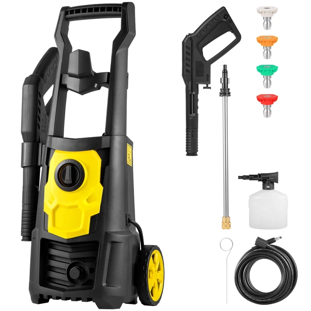 Alt view image 8 of 8 - VEVOR Electric Pressure Washer, 2000 PSI, Max. 1.76 GPM Power Washer w/ 30 ft Hose, 5 Quick Connect Nozzles, Foam Cannon, Portable to Clean Patios, Cars, Fences, Driveways, ETL Listed