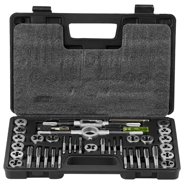 Alt view image 8 of 8 - Tap and Die Set, 40-Piece Include Metric Size M3 to M12, Bearing Steel Taps and Dies, Essential Threading Tool for Cutting External Internal Threads, with Complete Accessories and Storage Case