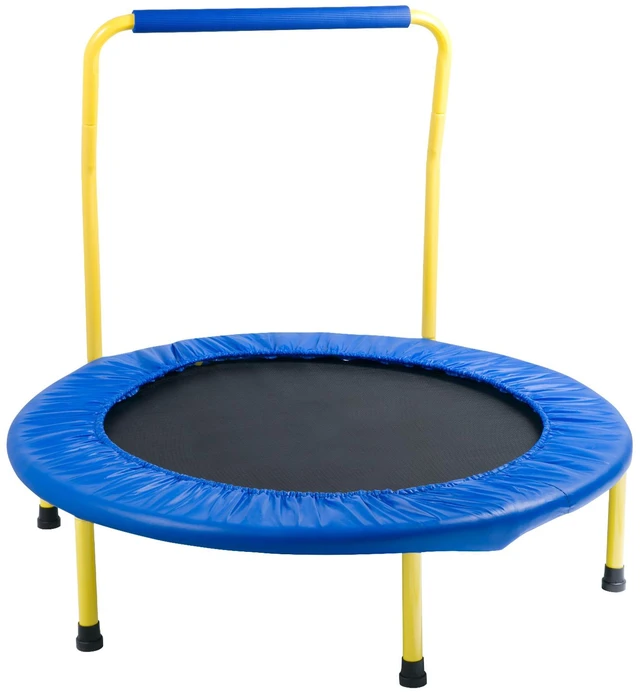 Alt view image 9 of 9 - 3FT Trampoline for Kids, 36" Trampolines Indoor/Outdoor Trampoline for Toddlers, Foldable Mini Baby Trampoline with Foam Handle, Recreational Trampoline Birthday Gift for 3+ Years Kids