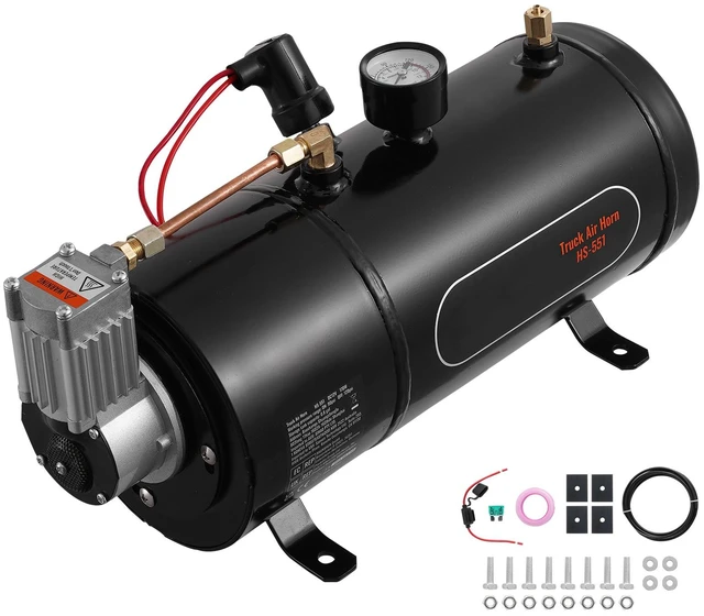 Alt view image 16 of 16 - VEVOR 12V Air Compressor with Tank 0.8 Gallon/3 L, Train Horn Air Compressor, 120 psi Working Pressure Onboard Air Compressor System for Train Air Horns, Inflating Tires, Air Mattresses