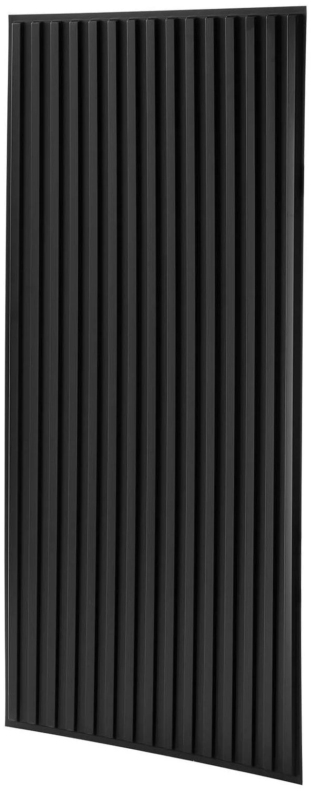Main image of VEVOR 24 x 48 in PVC Ceiling Tiles 12-Pack 3D Black Linear Slat Panels, Smooth PVC Sheet for Drop Grid, Impact-Resistant, Paintable Surface, Easy Cut, Modern Decorative Style for Home, Office