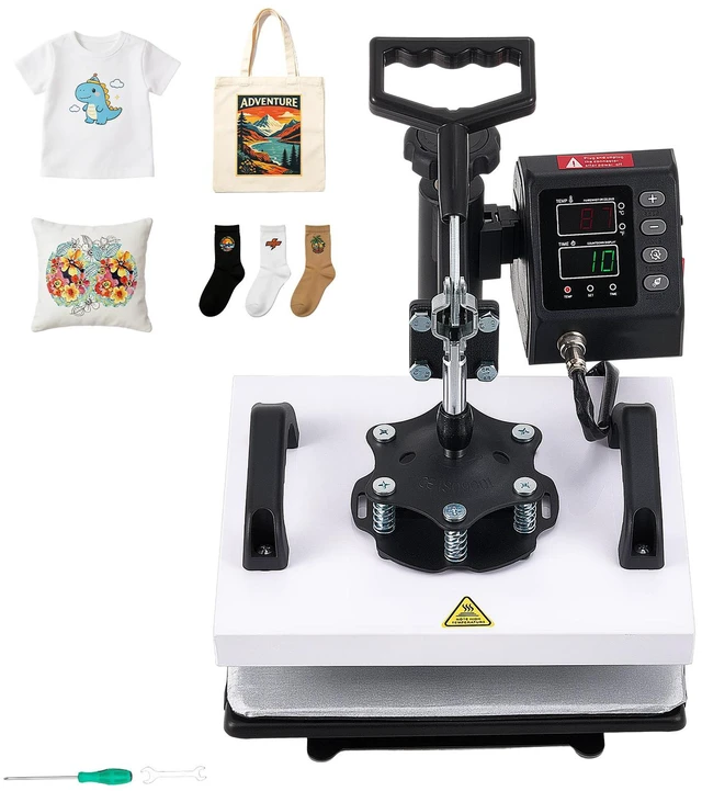 Main image of VEVOR Heat Press Machine 12 x 10 in Sublimation Press Machine Swing Away, Heat Up Fast and Even, Digital Precise Time and Temperature Control, for T-Shirts, Canvas Tote Bag, Pillowcases, Socks