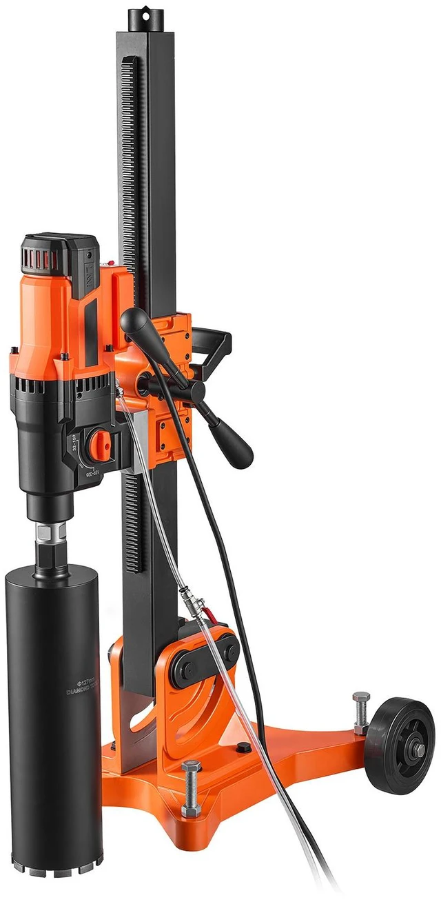 Main image of VEVOR Diamond Core Drilling Machine, 0.8-12 in Drilling Capacity, Dry/Wet Concrete Core Drill Rig with 5 in Wet Drill Bit, Tiltable Stand & Wheeled Base, 3200W 800RPM/430RPM, UNC1 1/47 Thread