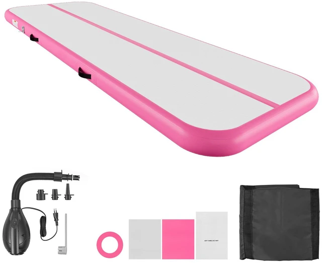 Main image of VEVOR Inflatable Gymnastics Air Mat 10 ft Training Mats w/ Electric Pump, 4 inches Thick Sturdy Tumble Track, Tumbling Mat for Home Use/Gym/Outdoor/Yoga/Cheerleading/Beach/Park/Water, Pink