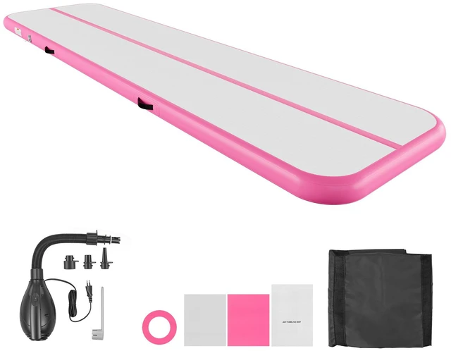 Main image of VEVOR Inflatable Gymnastics Air Mat 13 ft Training Mats w/ Electric Pump, 4 inches Thick Sturdy Tumble Track, Tumbling Mat for Home Use/Gym/Outdoor/Yoga/Cheerleading/Beach/Park/Water, Pink