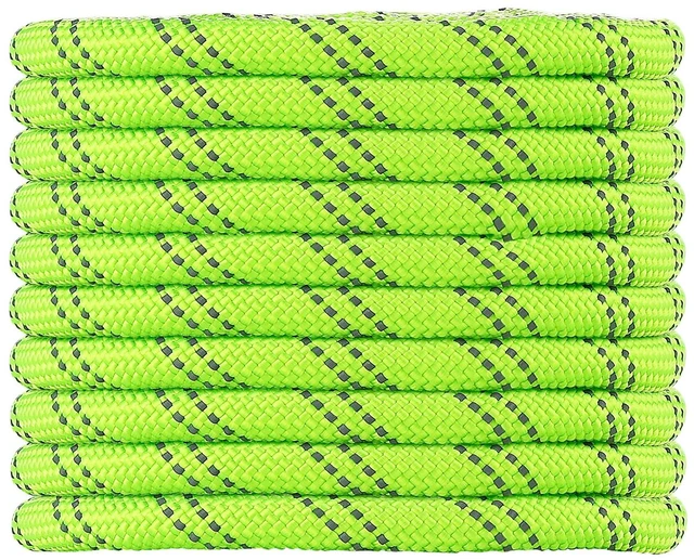 Main image of VEVOR Double Braided Polyester Rope 1/2 in x 120 ft Arborist Rigging Rope, for Tree Work, Heavy Duty 11 Strands, 3700 lbs High Breaking Strength, Outdoor Climbing Towing Swing Pulling Cord, Green