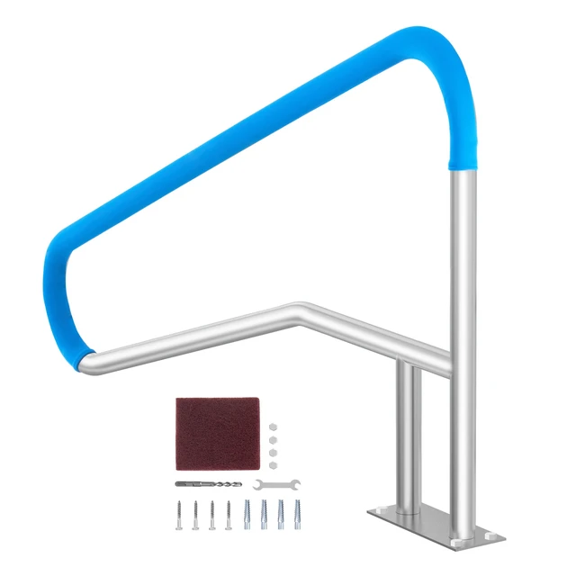 Alt view image 8 of 8 - VEVOR Pool Handrail 55 x 32 inch Stainless Steel with Base Plate for Spas